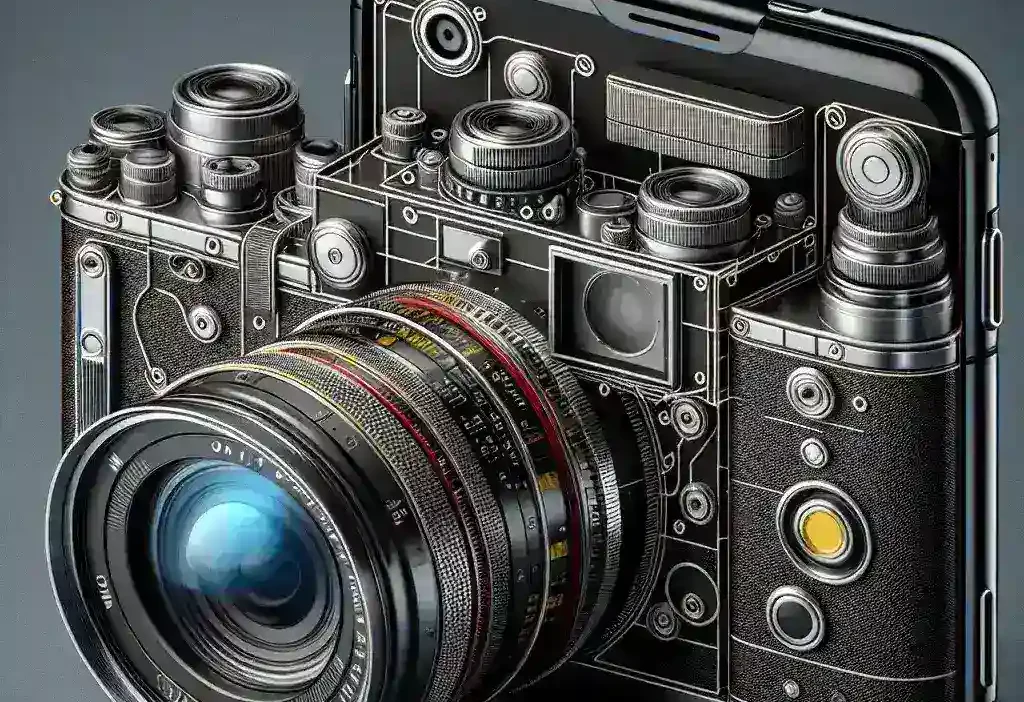 "Leica LUX Grip accessory on an iPhone, showcasing its vintage design and professional features for photography enthusiasts in the complete review of the Leica LUX Grip."