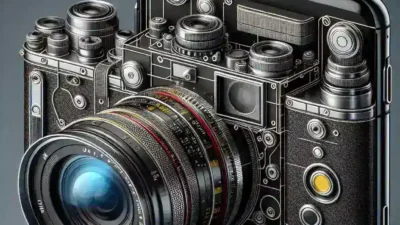 "Leica LUX Grip accessory on an iPhone, showcasing its vintage design and professional features for photography enthusiasts in the complete review of the Leica LUX Grip."