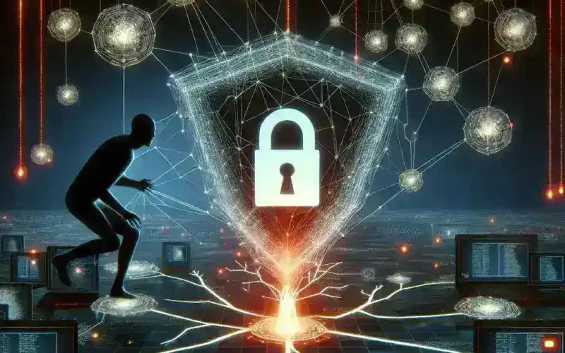 "Cybersecurity professional conducting a vulnerability assessment on a computer screen to identify and combat hacking threats, emphasizing the importance of proactive security measures."