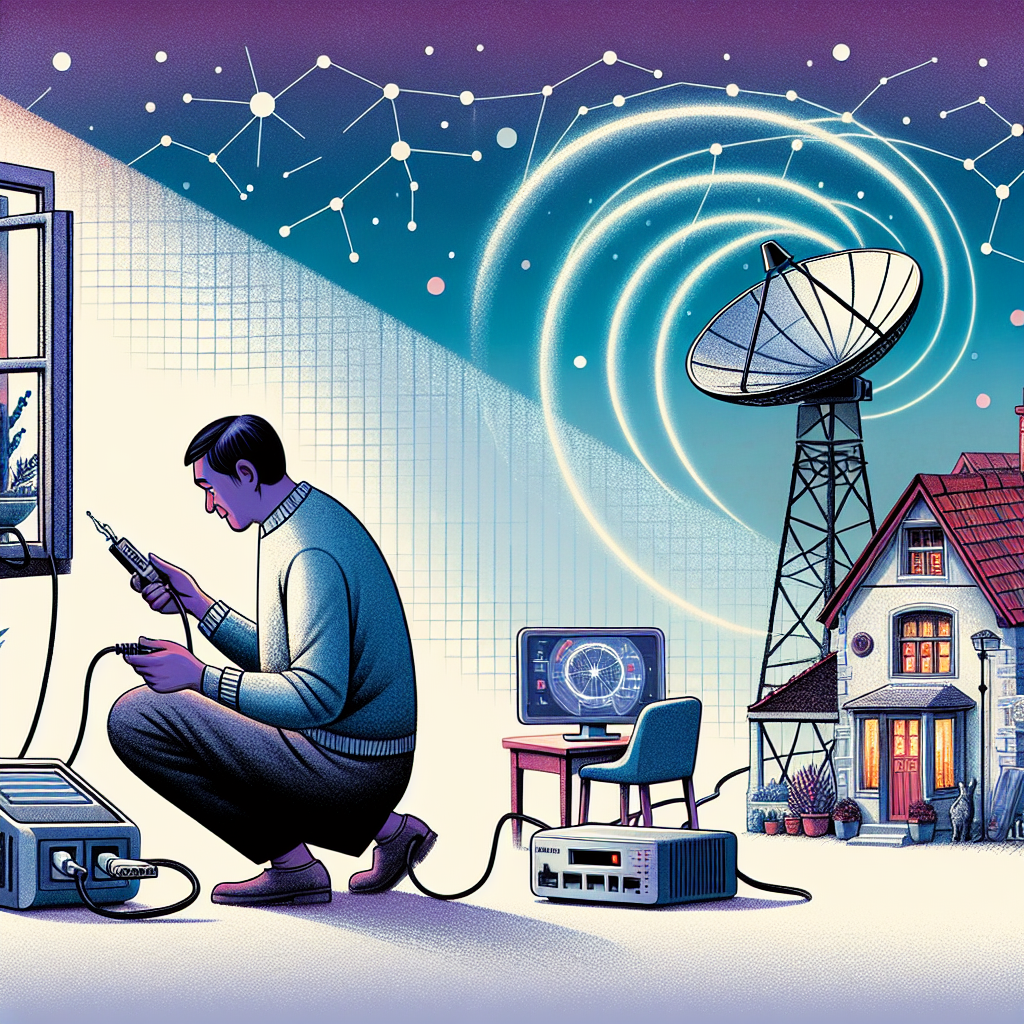How do you set up a modem with a satellite dish?