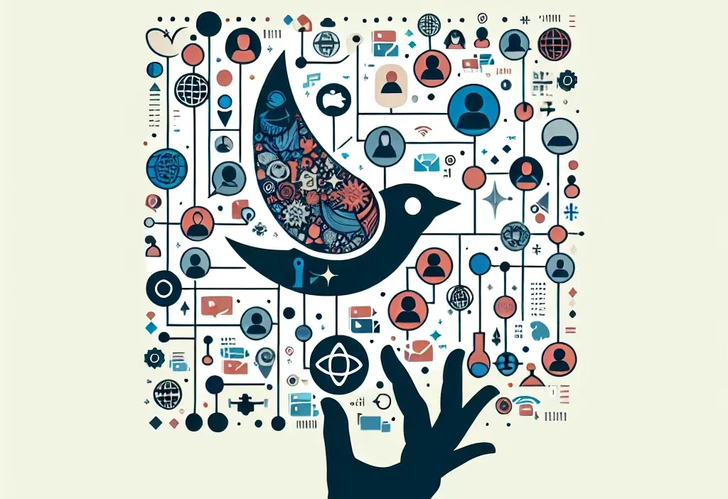 "Visual representation of sssTwitter's unique features, showcasing its user interface, trending topics, and interactive engagement tools, highlighting its impact on social media communication."