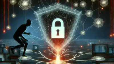 "Cybersecurity professional conducting a vulnerability assessment on a computer screen to identify and combat hacking threats, emphasizing the importance of proactive security measures."