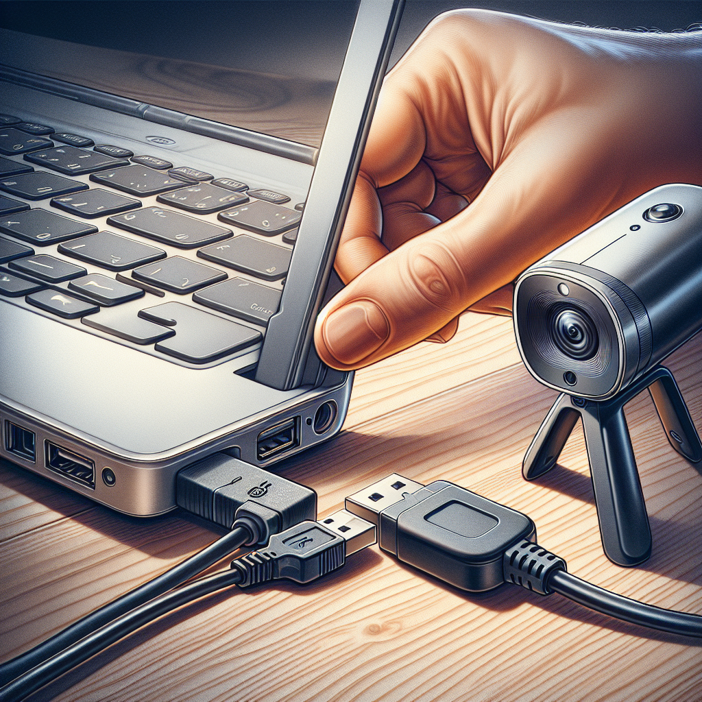 How do I connect a webcam to a laptop without a built-in camera?