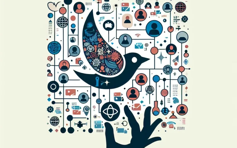 "Visual representation of sssTwitter's unique features, showcasing its user interface, trending topics, and interactive engagement tools, highlighting its impact on social media communication."