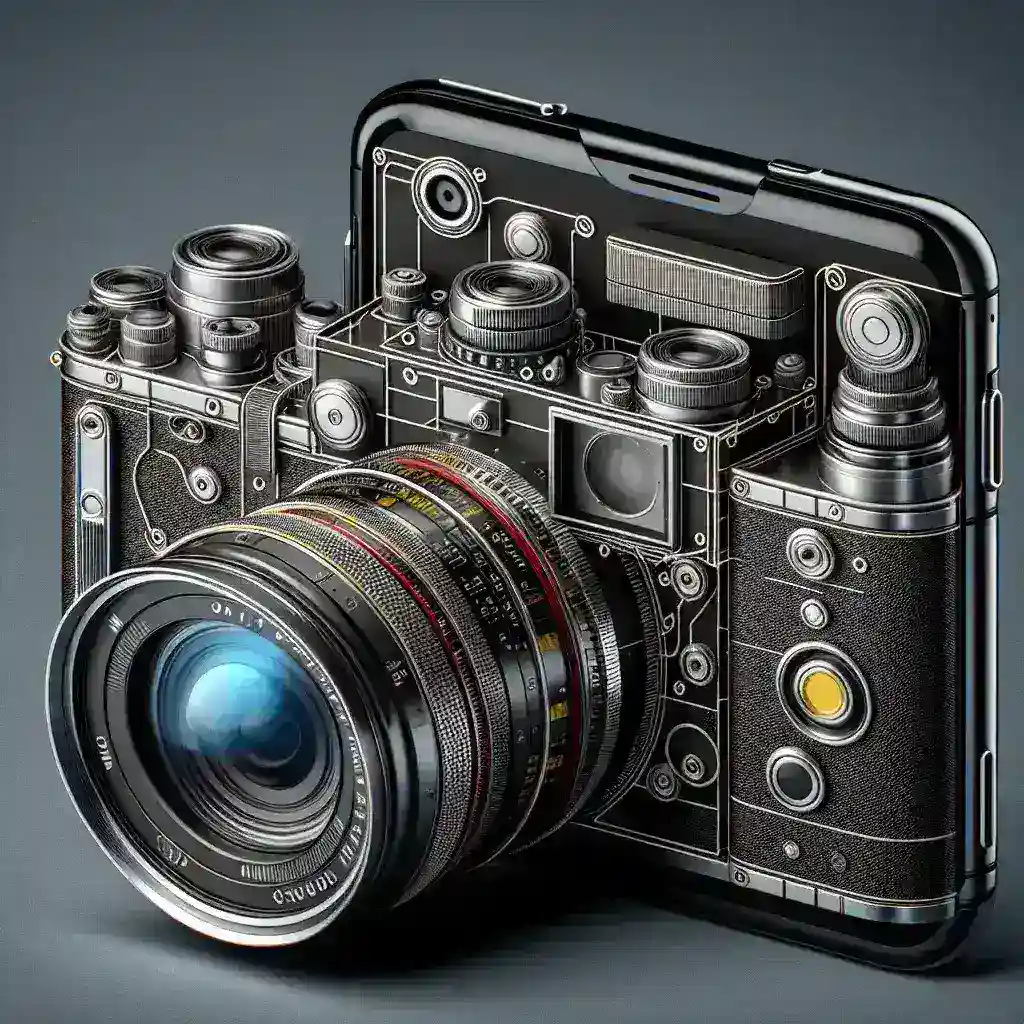 "Leica LUX Grip accessory on an iPhone, showcasing its vintage design and professional features for photography enthusiasts in the complete review of the Leica LUX Grip."