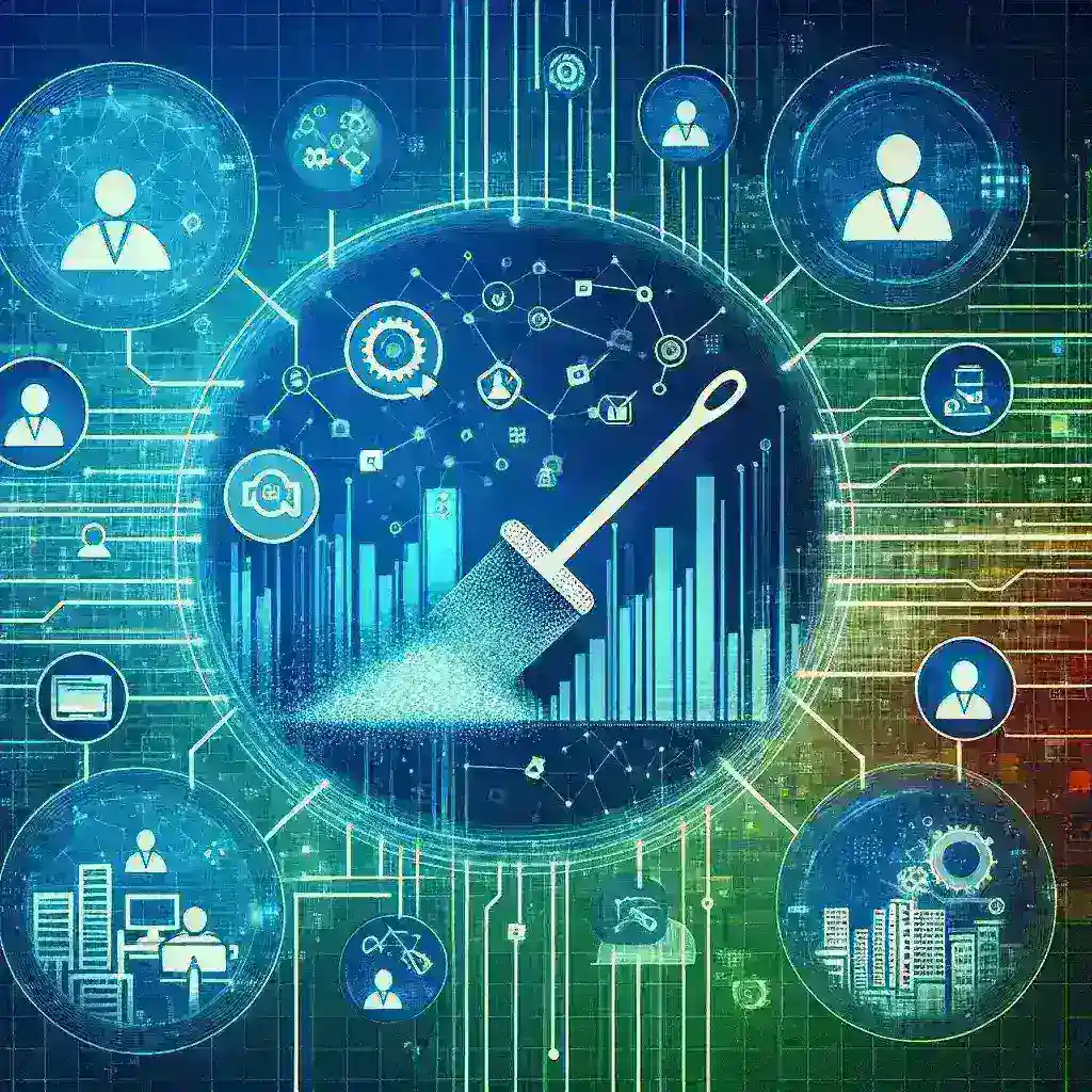 "Illustration of a developer using web scraping techniques to gather job data from various APIs for job aggregators, highlighting data collection and integration methods."